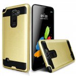 Wholesale LG Stylo 2 Plus MS550 Iron Shield Hybrid Case (Champagne Gold)